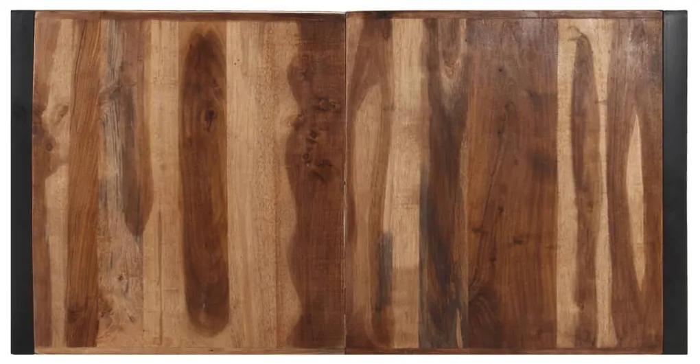 Masuta de cafea, 140x70x40 cm, lemn masiv cu finisaj sheesham 1, Negru, 140 x 70 x 40 cm, Lemn masiv