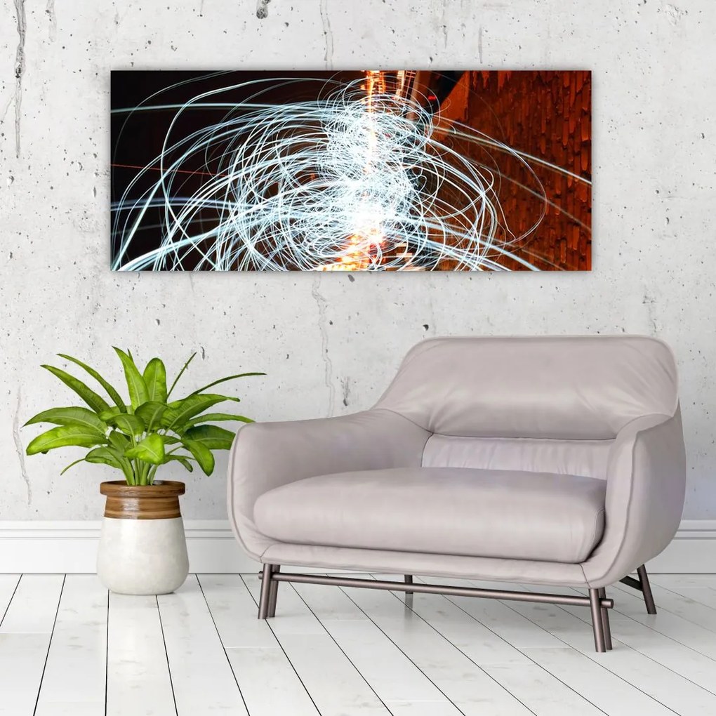 Tablou cu valuri de lumini (120x50 cm)