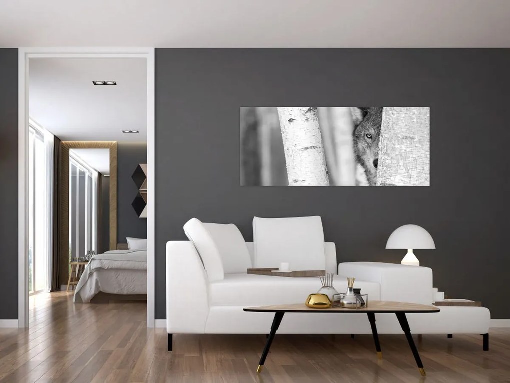 Tablou - Lupul din pădure (120x50 cm)