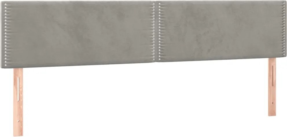 vidaXL Tăblii de pat, gri deschis, 200x5x78/88 cm, catifea