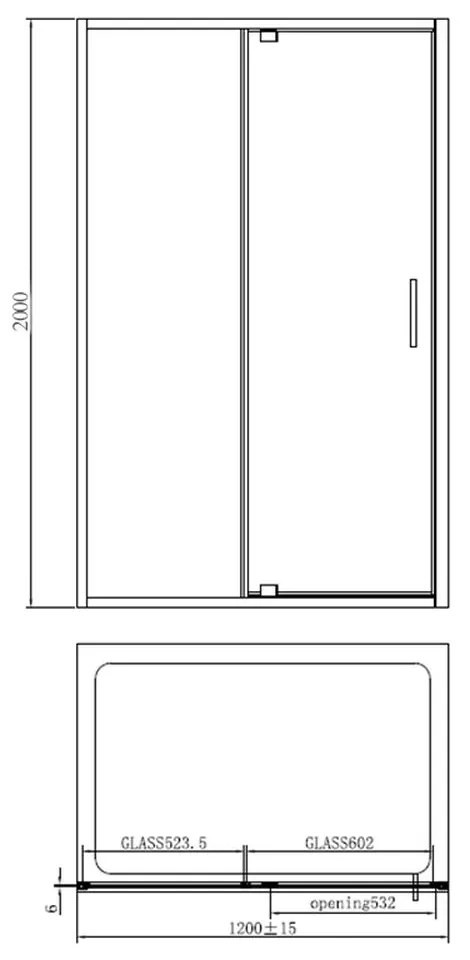 Cabina dus dreptunghiulara culoare crom 120x90 cm, Mediterraneo, Andina 1200x900 mm