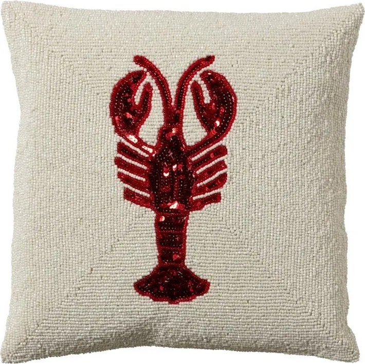 Pernă decorativă cu homar roșu, 35×35 cm