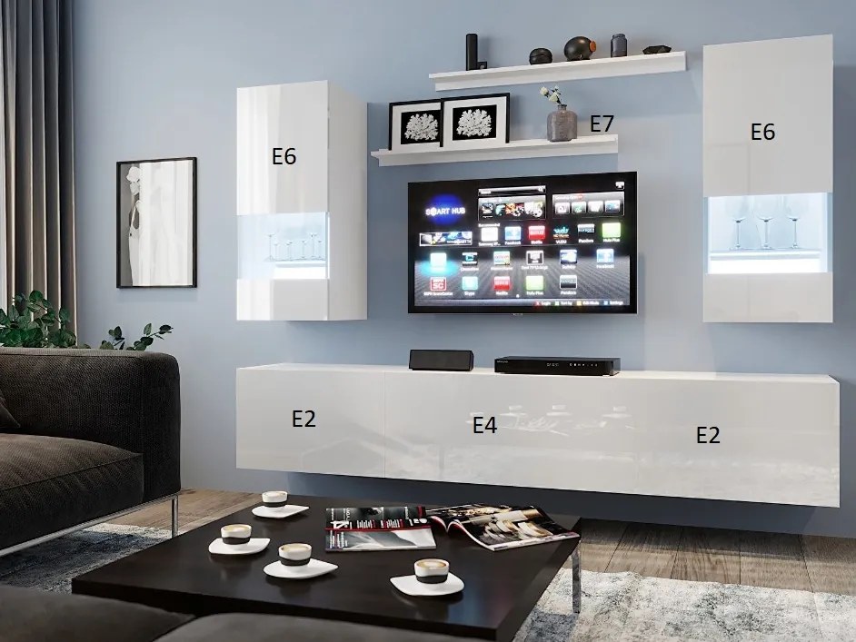 Mobilier living Berny 31 (alb + Alb lucios). 1087150