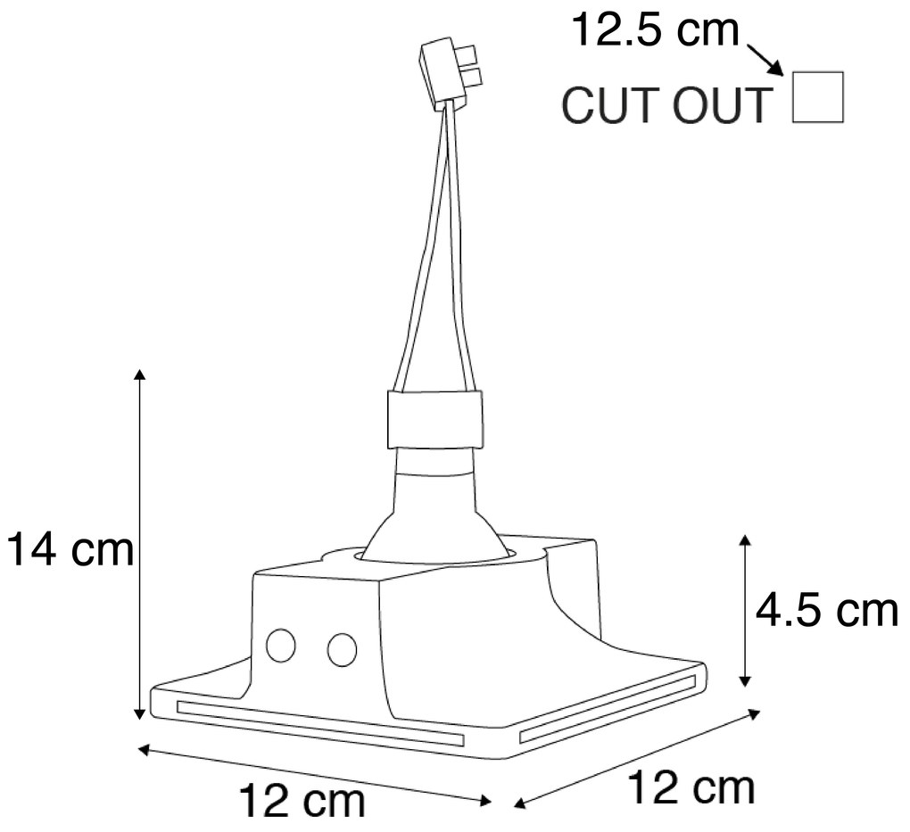 Set de 6 spoturi încastrate albe 12 cm rotunde - Gypsy Stucco