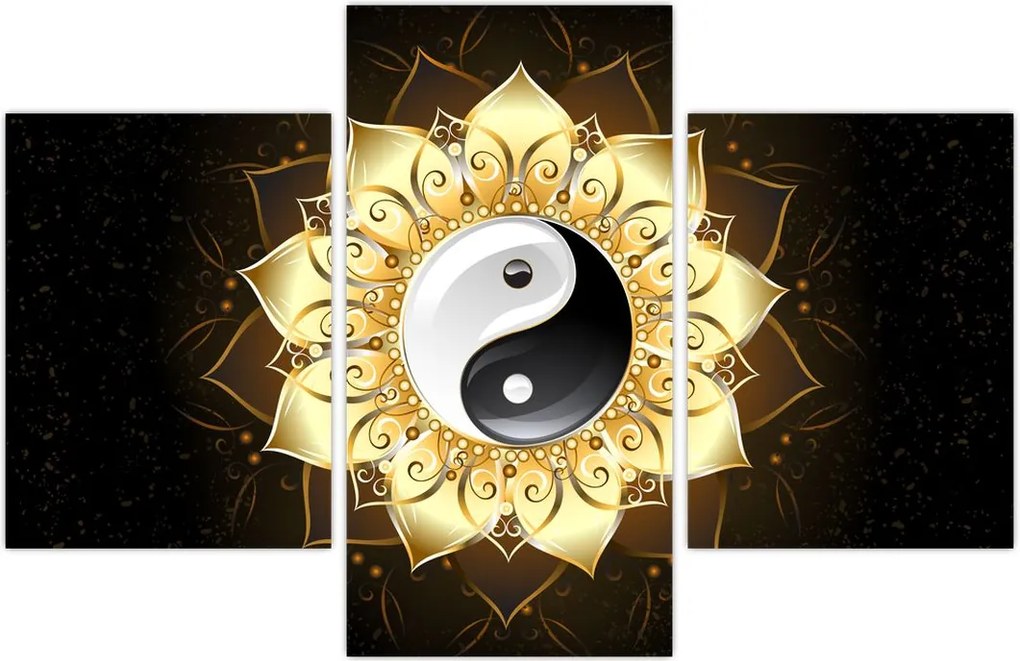 Tablou - Yin-Yan de aur (90x60 cm)