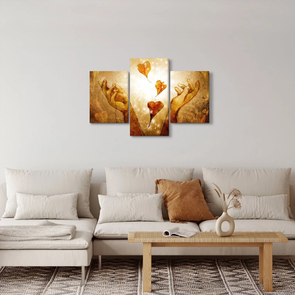 Tablou - pictura mâinilor pline de dragoste (90x60 cm)