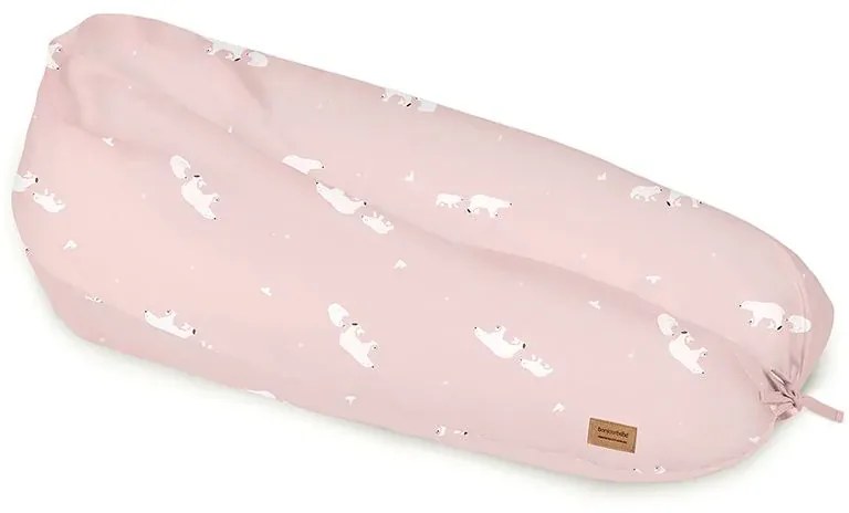 Perna pentru gravide si alaptare, husa detasabila din bumbac 100%, 190 cm, Pink Polaris