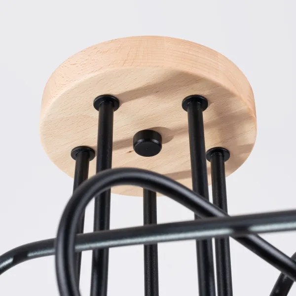 Lustră aplicată Sollux SL.1478 EMBER 5xE27/15W/230V negru/bej/fag