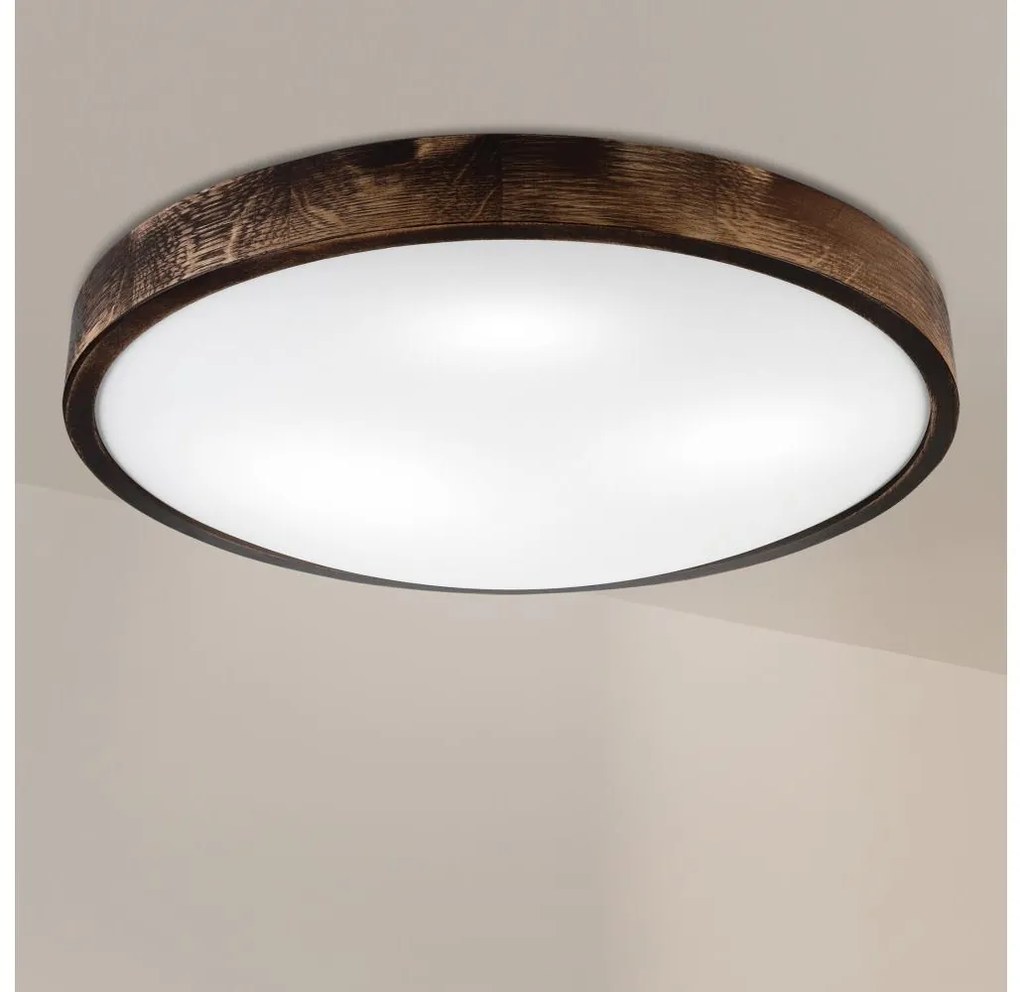 Brilagi - Plafonier CARVALHO SLIM SMOKEY, 3xE27/60W/230V, stejar, Ø 47,5 cm