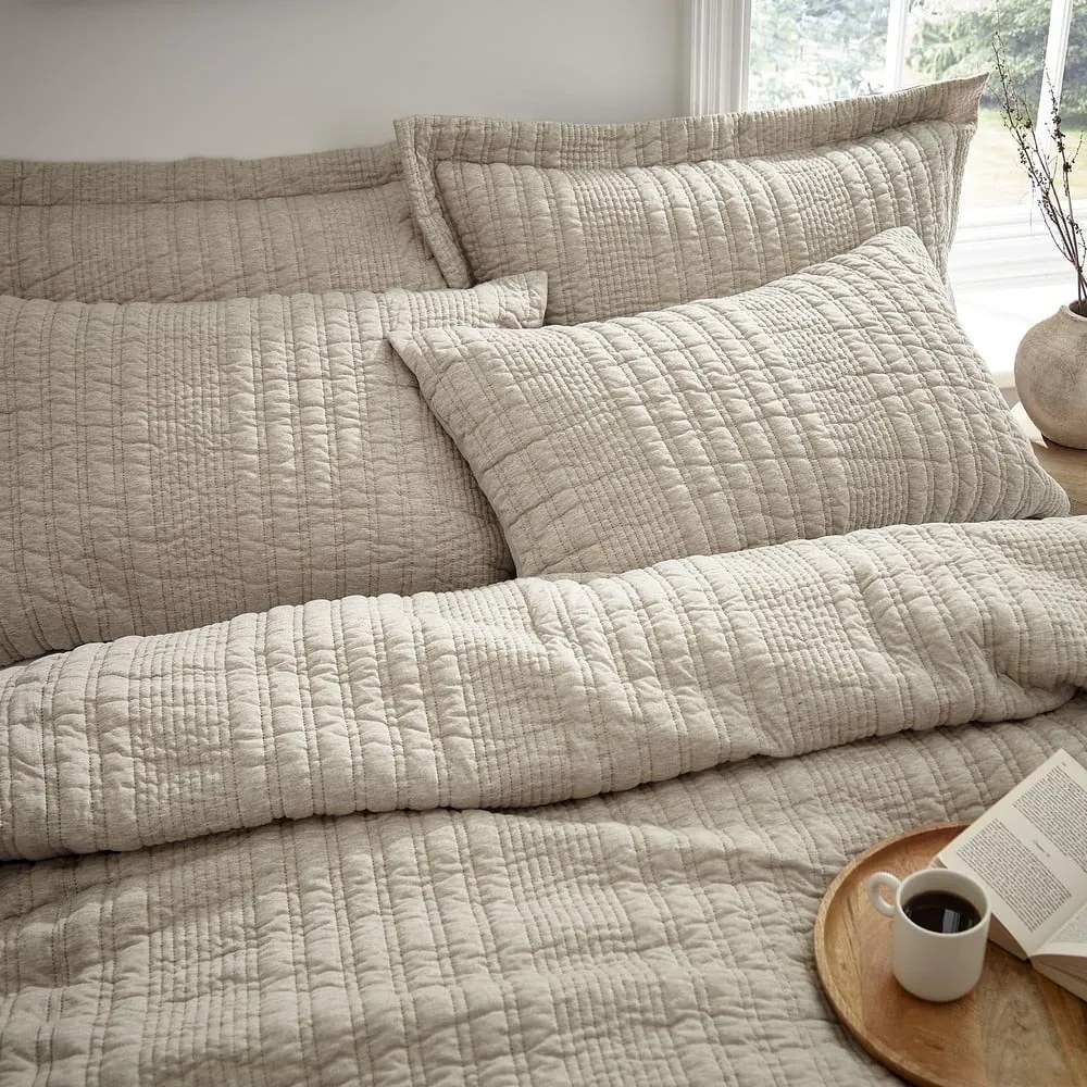 Lenjerie de pat bej pentru pat de o persoană 135x200 cm Tamba Stripe – Pineapple Elephant