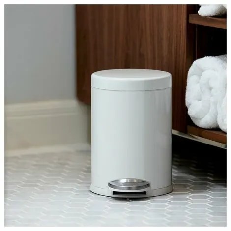 Simplehuman Coș rotund cu pedală 4,5 l, alb