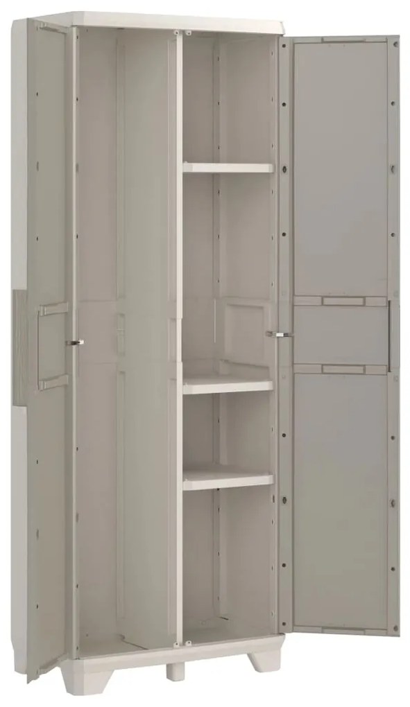 46646 Keter Dulap depozitare grădină Wood Grain, crem și gri taupe, 182 cm