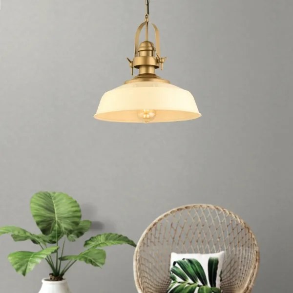 Lustră pe cablu MONZA 1x E27/40W/230V Ø 35 cm crem/bronz