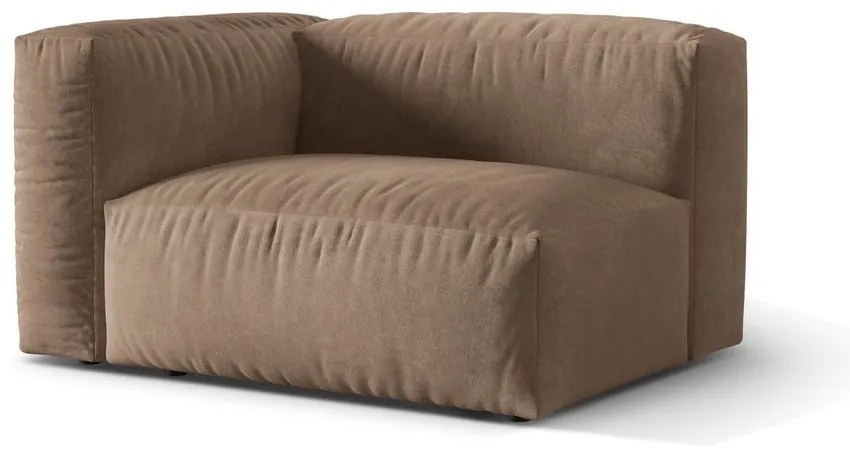 Modul pentru canapea modulară maro deschis cu tapițerie din catifea (cu colț pe partea stângă) Martina – Micadoni