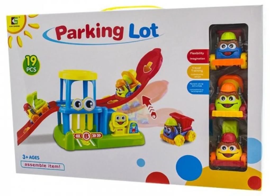 Euro Baby Parcare garaj, cale + trei jucărie cars