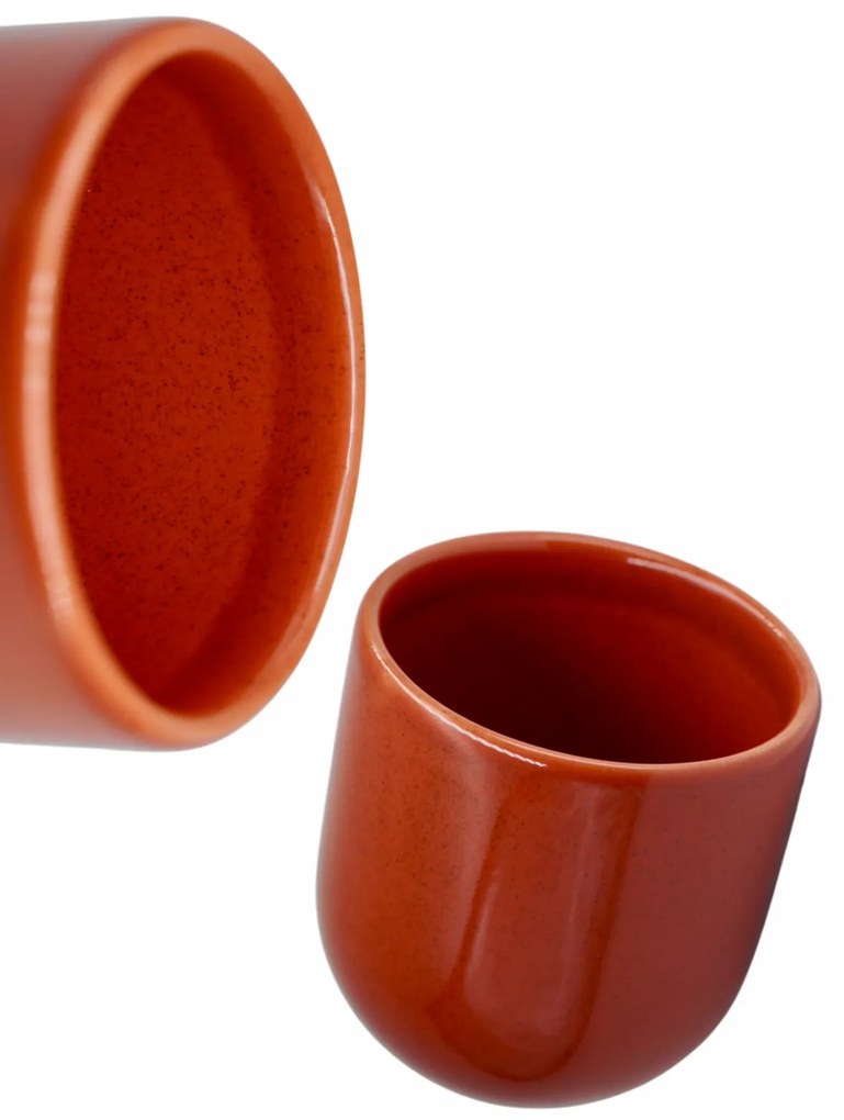 Pahar Cafea NOVUM Mineral Sienna 250 ml (Mineral Sienna Rosu Pal Inchis) Gresie Ceramica Glazurata Manual