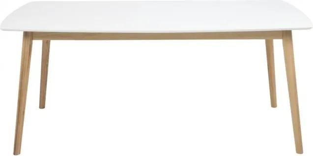 Masa din lemn si MDF Nagano Alb / Stejar, L180xl90xH75,5 cm