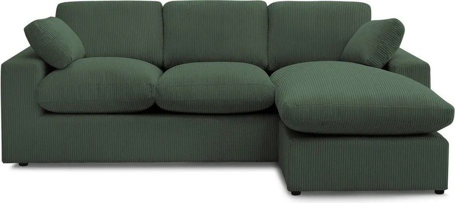 Colțar verde cu tapițerie din catifea reiată Belair – Bobochic Paris