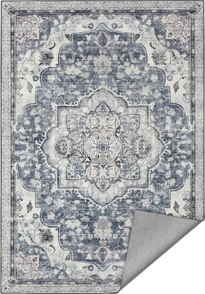 Covor antiderapant Songmics Vintage, 160x230 cm, lavabil la masina, poliester, gri dove