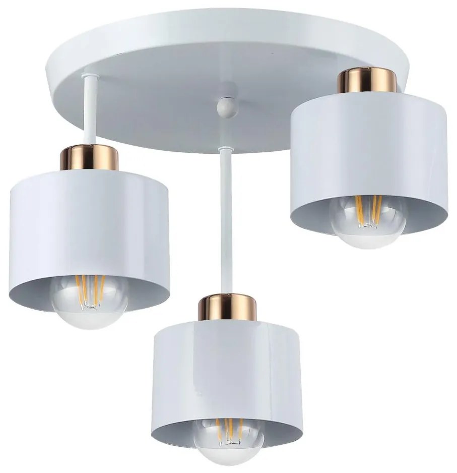 Lustră pe tijă 3xE27/35W/230V d. 30 cm alb/auriu