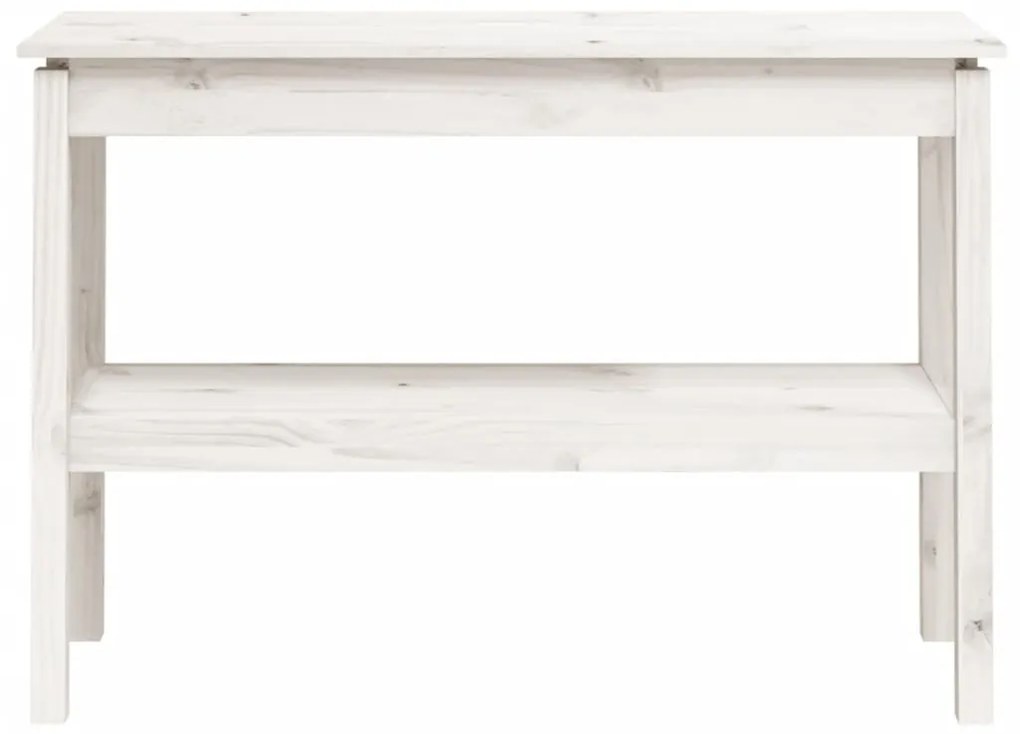 Masa consola, alb, 110x40x75 cm, lemn masiv de pin Alb, 110 x 40 x 75 cm, 1
