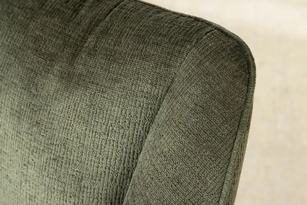 Set de 2 scaune pivotante, Metal Negru, Chenille Verde, AVIGNON A-46472 VC