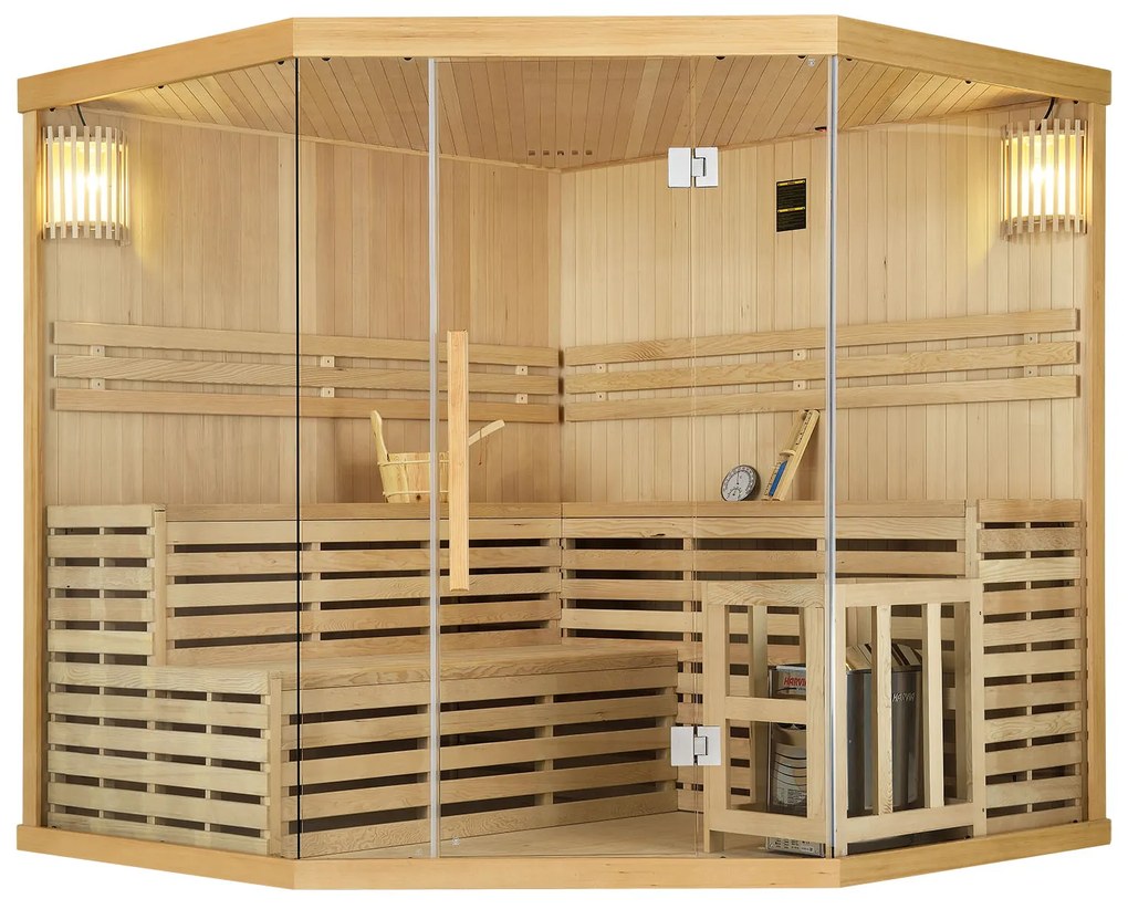 Tradičná saunová kabína / fínska sauna Espoo200 Premium - 200 x 200 cm 8 kW