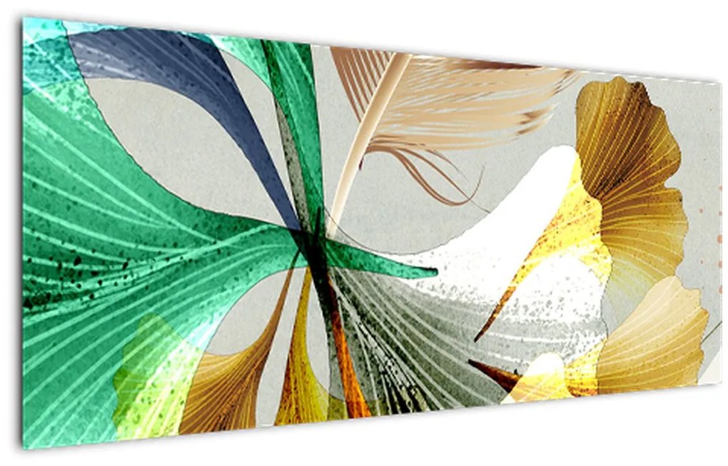 Tablou - Frunze cu pană (120x50 cm)