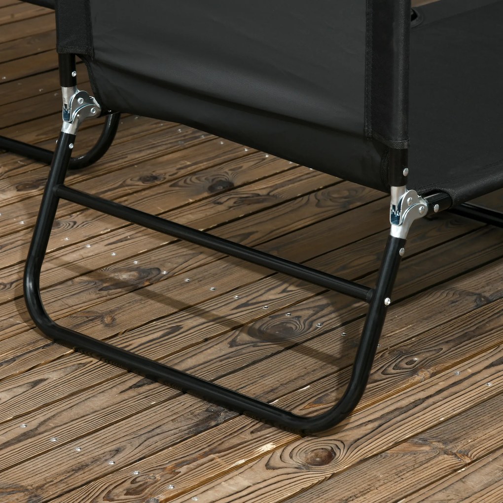 Outsunny Set de 2 șezlonguri pliabile, șezlong de grădină cu spătar reglabil în 5 trepte, suport până la 120 kg | Aosom Romania