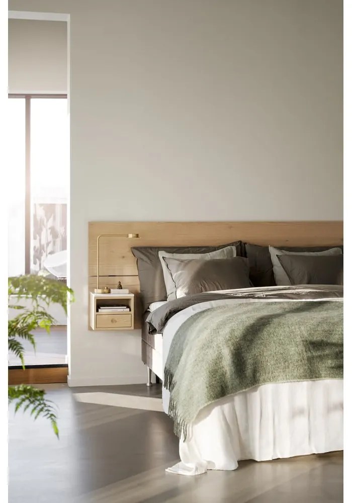 Tăblie de pat în culoare naturală din lemn de stejar 240x79 cm Whitmore – Rowico