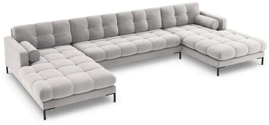Coltar 7 locuri Bali velvet/picioare negre - L383 x l185 x h75