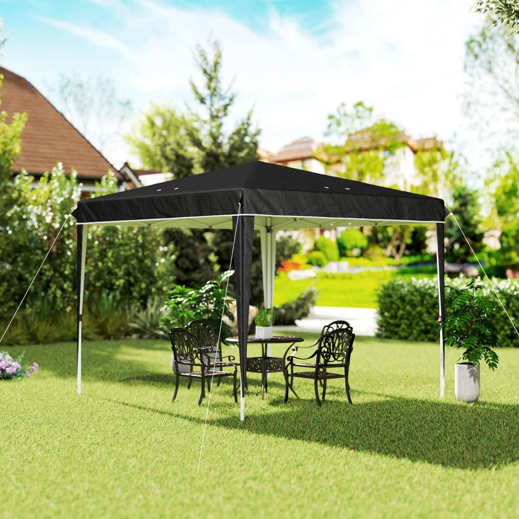 Outsunny Pavilion Pliabil cu Înălțime Reglabilă și Geantă de Transport, 300x300x273 cm, Negru | Aosom Romania