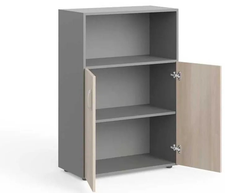 Dulap mediu Manager 79,8 x 42,2 x 119,5 cm, salcâm deschis / gri