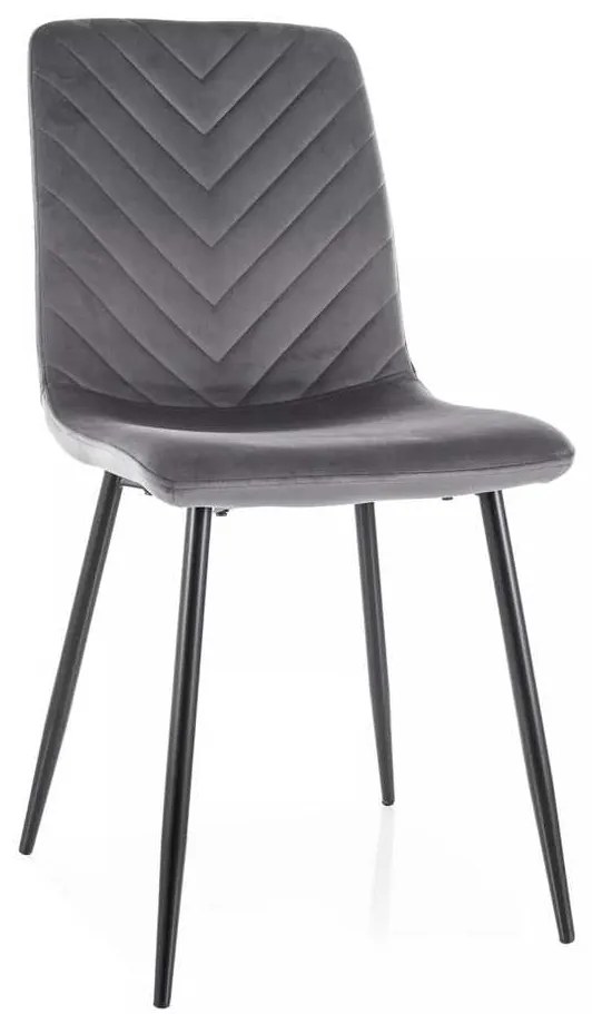 Scaun de bucătărie Freville Velvet, gri