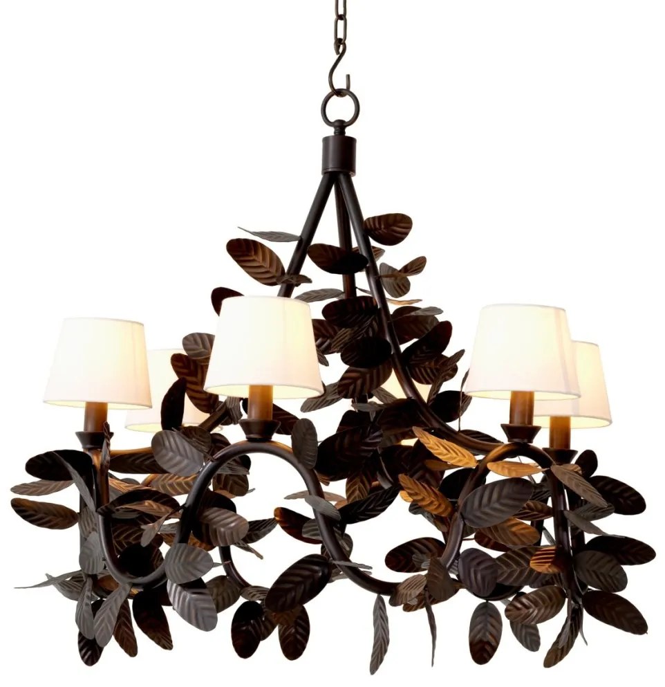 Candelabru LUX din alama design frunze Cheverny bronz