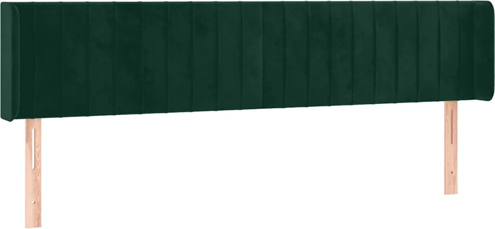 vidaXL Tăblie de pat cu aripioare verde închis 183x16x78/88 cm catifea