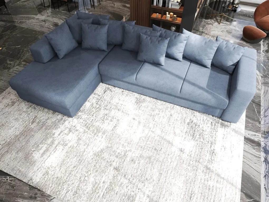 Colțar extensibil dumonde cu ladă de depozitare si sezut confortabil din spuma high-density, Gloria Enjoy Antracit 320x183 cm