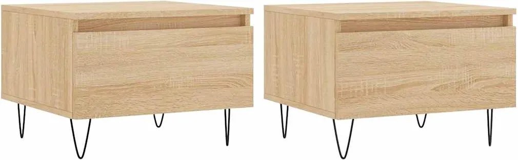 vidaXL Măsuțe de cafea 2 buc. stejar sonoma 50x46x35 cm lemn compozit