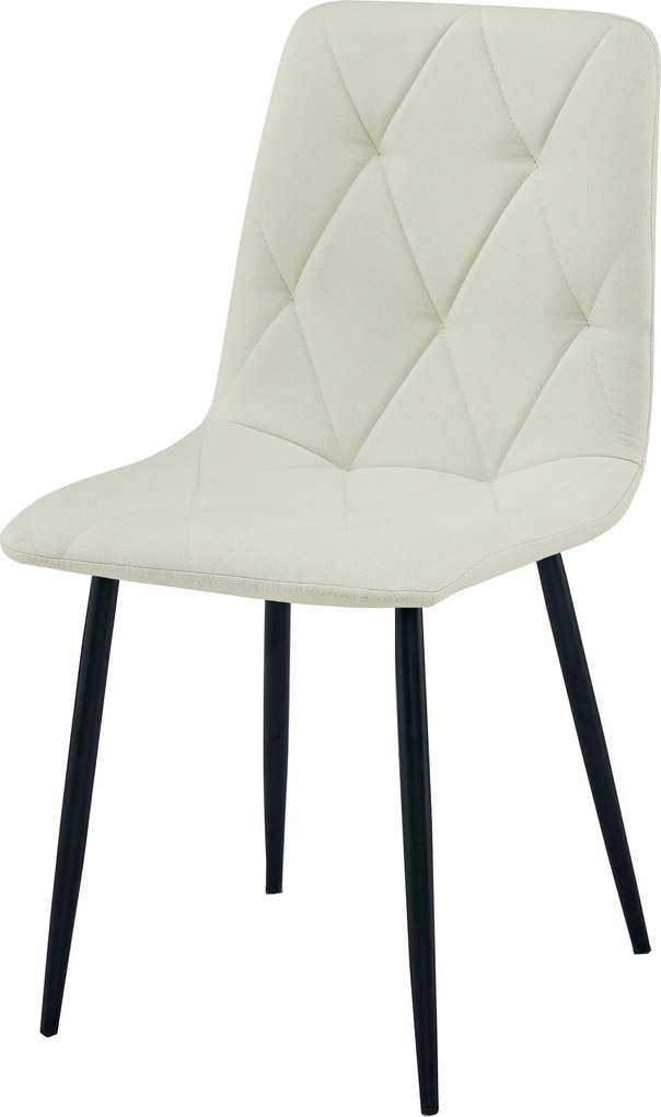 Crem scaun bucatarie LIBRA cu picioare negre