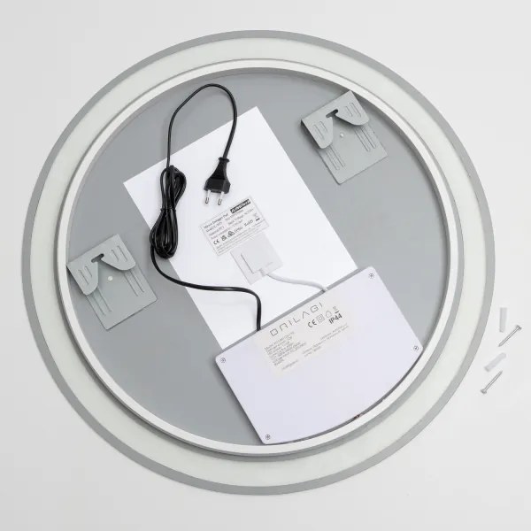 Brilagi-LED Oglindă AVA ECO LED, cu dimmer, cu sticlă fumurie, cu încălzire anti-aburire și iluminare integrată, LED 11,5W/230V Ø60 cm IP44