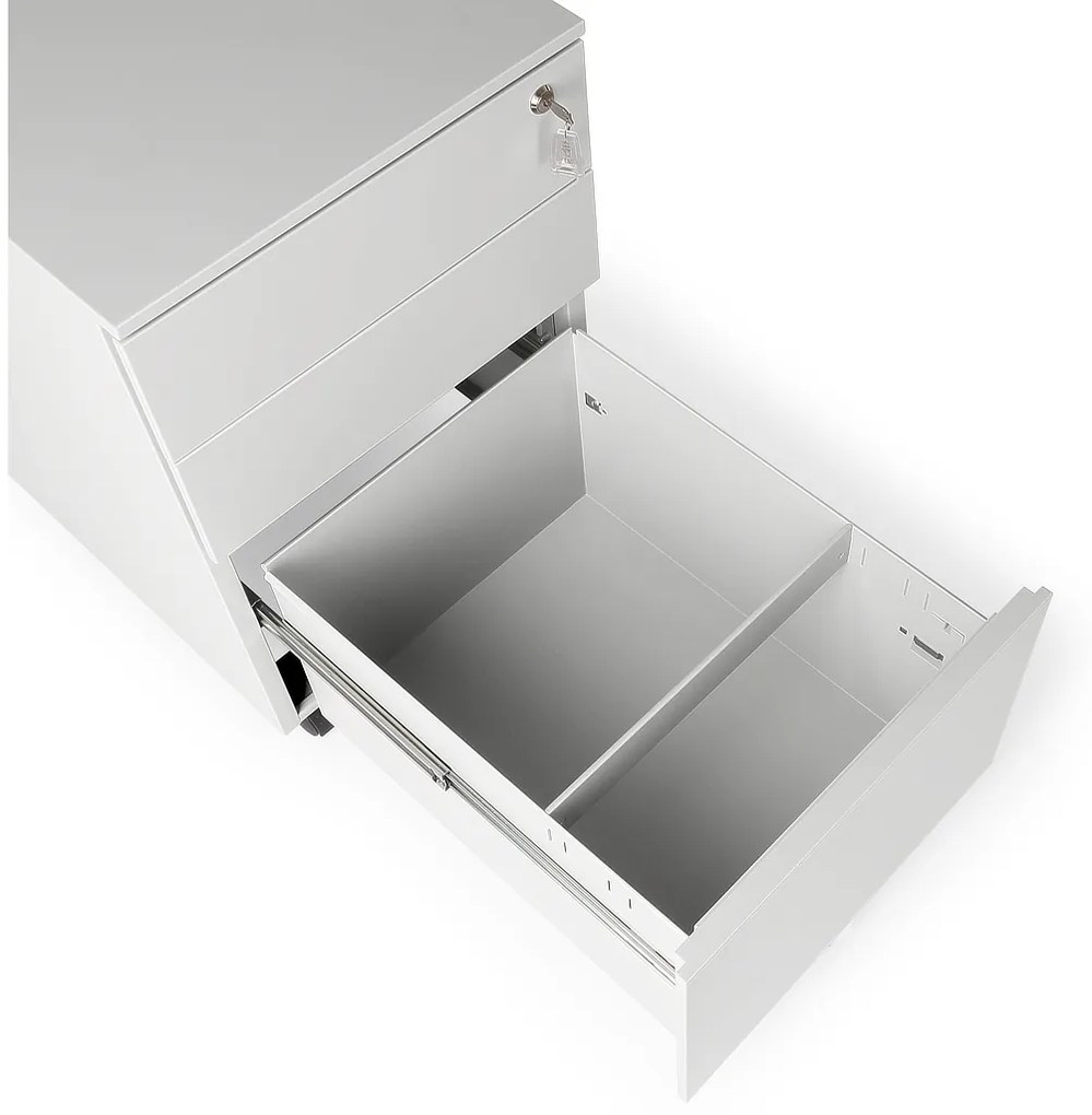 Comodă metalică 40 x 50 x 61 cm - 3 sertare, gri - ral 7035