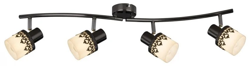Lustra 4 spoturi design romatic LACEY negru/alb/crom 5344 RX