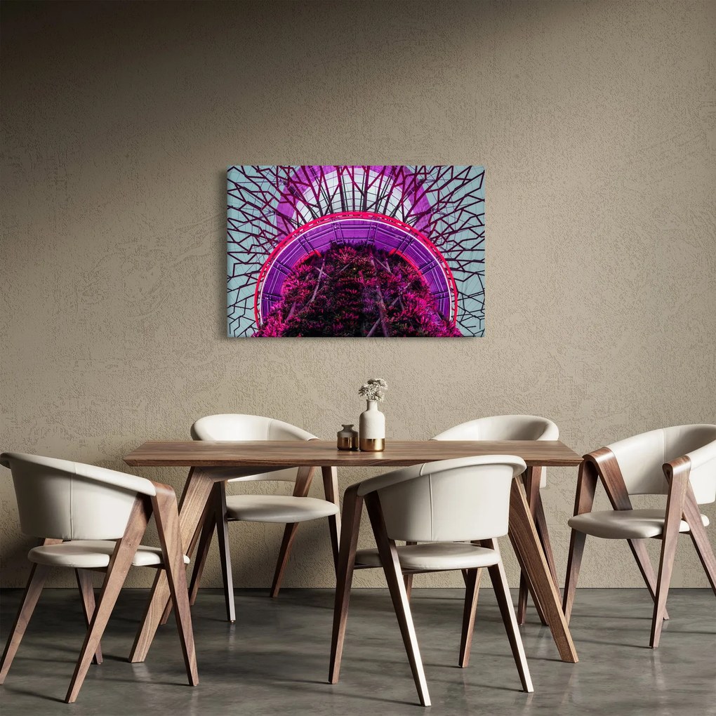 Tablou abstrac - crengi violete (90x60 cm)