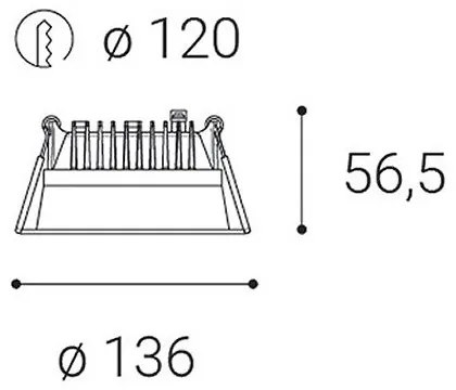 Corp de iluminat LED încastrat pentru baie ZETA LED/15W/230V 4000K IP44 LED2