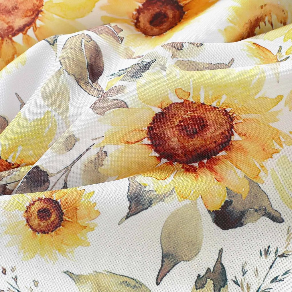 Goldea față de masă teflonată - flori de floarea-soarelui - ovală 120 x 180 cm