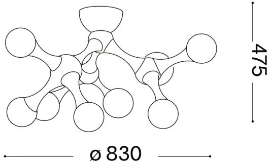 Lustră LED aplicată Ideal Lux NODINO 9xG9/3W/230V alb