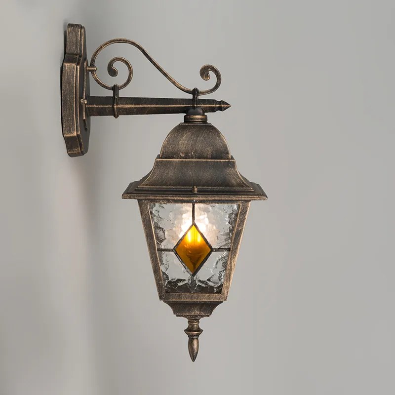 Lămpă de perete vintage pentru exterior, bronz - Antigua Down