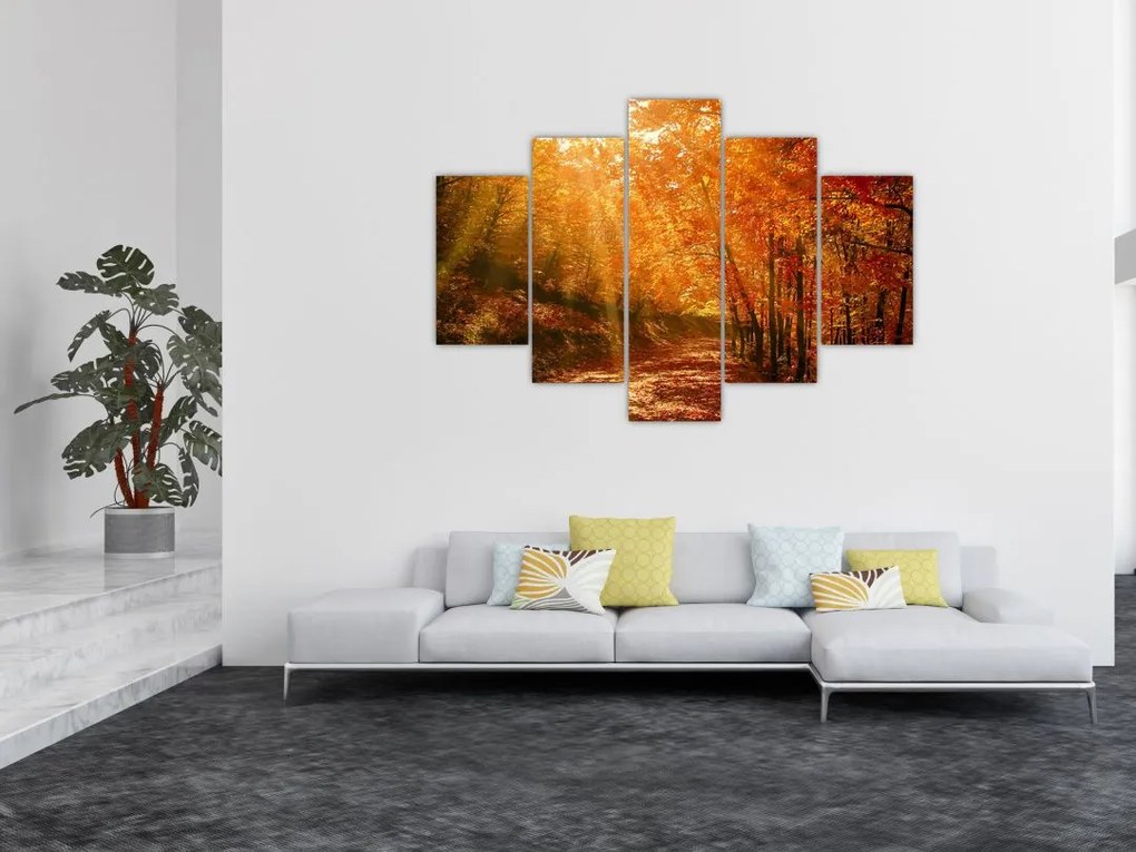 Tablou cu pădurea în toamnă (150x105 cm)