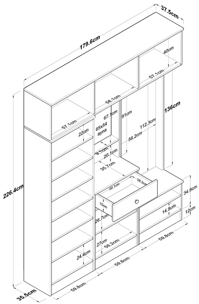 Hol Eladona 4 (cu oglindă) (alb + negru). 1106738