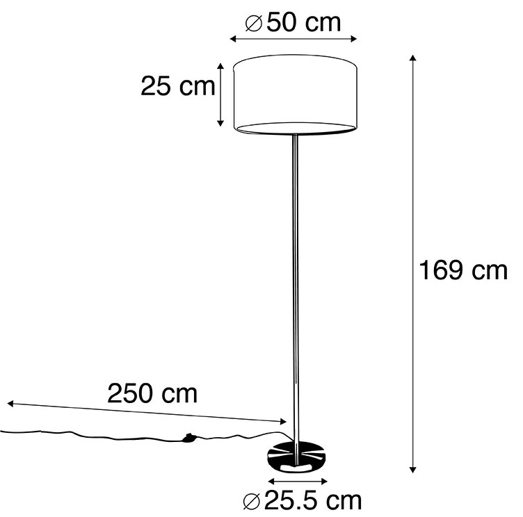Lampă de podea din oțel cu abajur roz 50 cm - Simplo